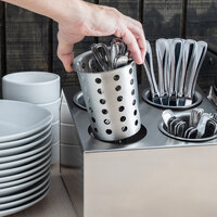 Choice Perforated Stainless Steel Flatware Holder Cylinder