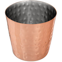Choice 14 oz. Hammered Copper Stainless Steel Appetizer / French Fry Holder with Flat Top