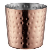 Acopa 16 oz. Hammered Copper Stainless Steel Appetizer / French Fry Holder with Flat Top