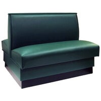 American Tables &amp; Seating 46" Long Forest Green Plain Double Back Fully Upholstered Booth