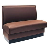 American Tables & Seating QAS-42-MOCHA 46 inch Mocha Plain Single Back Fully Upholstered Booth