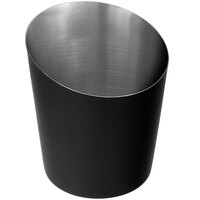 Choice 12 oz. Matte Black Stainless Steel Appetizer / French Fry Holder with Angled Top