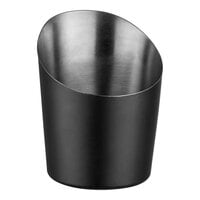 Acopa 12 oz. Matte Black Stainless Steel Appetizer / French Fry Holder with Angled Top