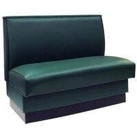 American Tables &amp; Seating 46" Long Forest Green Plain Single Back Fully Upholstered Booth