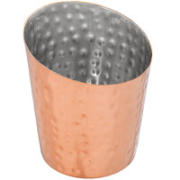 Choice 12 oz. Hammered Copper Stainless Steel Appetizer / French Fry Holder with Angled Top