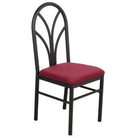 Lancaster Table & Seating Maroon Fan Back Restaurant Dining Room Chair with 1 3/4 inch Padded Seat - Detached Seat