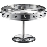 Choice 18 inch Stainless Steel 16 Clip with Pedestal Base Portable Order Wheel Ticket Holder