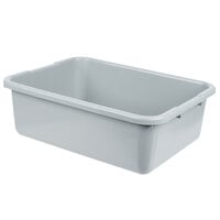 Cambro 21157CBP180 Poly Cambox 21 inch x 15 inch x 7 inch Light Gray Polyethylene Bus Tub with Ribbed Bottom