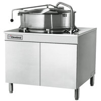 Cleveland KDM-60-T 60 Gallon 2/3 Steam Jacketed Direct Steam Tilting Kettle with Cabinet Base