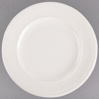 11 3/8" Ivory (American White) Embossed Rim China Plate - 12/Case