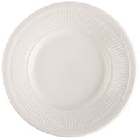 6 1/2" Ivory (American White) Embossed Rim China Plate - 36/Case