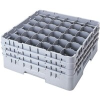 Cambro 36S534151 Soft Gray Camrack Customizable 36 Compartment 6 1/8 inch Glass Rack