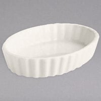 Hall China by Steelite International HL8510AWHA Ivory (American White) 3 oz. Fluted Souffle / Creme Brulee Dish - 24/Case