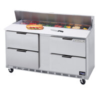 Beverage-Air SPED60HC-12C-4 60" 4 Drawer Cutting Top Refrigerated Sandwich Prep Table with 17" Wide Cutting Board
