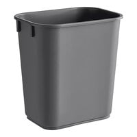 Continental 1358GY 13.6 Qt. / 3 Gallon Gray Rectangular Wastebasket / Trash Can