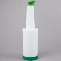 Carlisle PS601N09 Store 'N Pour 1 Qt. White Container with Green Spout and Cap