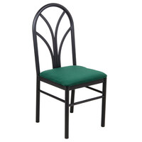 Lancaster Table & Seating Green Fan Back Restaurant Dining Room Chair with 1 3/4 inch Padded Seat - Detached Seat