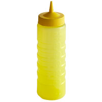 Vollrath 4924C-08 Traex® Color-Mate™ 24 oz. Yellow Single Tip Ridged Wide Mouth Squeeze Bottle