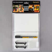 American Metalcraft TAGA6BL 6 inch x 4 inch Mini White Chalk Cards and Marker Display Kit   - 20/Pack