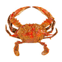 Linton's 5 1/4 inch Heavily Seasoned Steamed Medium Maryland Blue Crabs - 12/Case