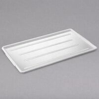 Channel P1224-W 12 1/2" x 24" White Ribbed Plastic Platter - 12/Pack