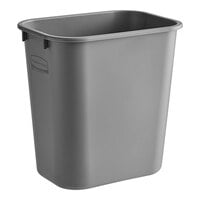 Rubbermaid FG295500GRAY 13 Qt. / 3.25 Gallon Gray Rectangular Wastebasket / Trash Can