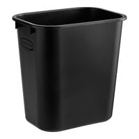 Rubbermaid FG295500BLA 13 Qt. / 3.25 Gallon Black Rectangular Wastebasket / Trash Can