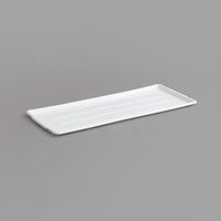 Channel P1230-W 12 1/2" x 30" White Ribbed Plastic Platter - 12/Pack