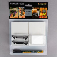 American Metalcraft TAGA7BL 4" x 3" Mini White Chalk Cards and Marker Display Kit - 20/Pack