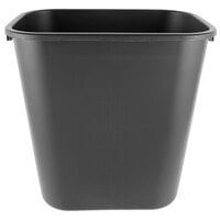 Rubbermaid FG295600BLA 28 Qt. / 7 Gallon Black Rectangular Wastebasket / Trash Can