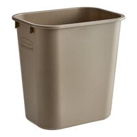 Rubbermaid FG295500BEIG 13 Qt. / 3.25 Gallon Beige Rectangular Wastebasket / Trash Can