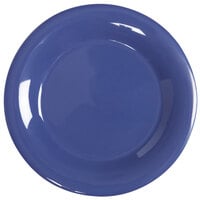 GET WP-7-PB Diamond Mardi Gras 7 1/2" Peacock Blue Wide Rim Round Melamine Plate - 48/Case