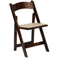 Flash Furniture XF-2903-FRUIT-WOOD-GG Hercules Fruitwood Folding Chair with Padded Seat