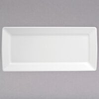 Oneida R4570000384 Botticelli 14 1/2 inch x 10 3/4 inch Rectangular Bright White Porcelain Platter - 12/Case
