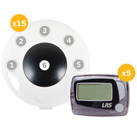 LRS Pronto Six Button Push-For-Service System with 15 Push-Button Transmitters and 5 Staff Messaging Pagers