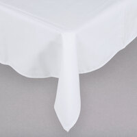 Intedge 72 inch x 72 inch Square White Hemmed 65/35 Poly/Cotton BlendCloth Table Cover