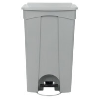 Lavex Janitorial 92 Qt. / 23 Gallon Gray Rectangular Step-On Trash Can