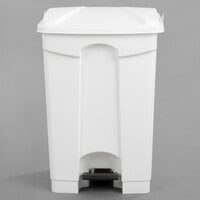 Lavex Janitorial 48 Qt. / 12 Gallon White Rectangular Step-On Trash Can