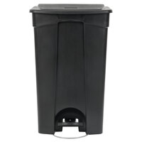 Lavex Janitorial 92 Qt. / 23 Gallon Black Rectangular Step-On Trash Can