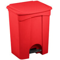 Lavex 72 Qt. / 18 Gallon Red Rectangular Step-On Trash Can