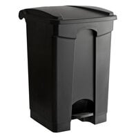 Lavex 48 Qt. / 12 Gallon Black Rectangular Step-On Trash Can