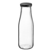 Acopa 14 oz. Glass Milk Bottle with Lid - 12/Case