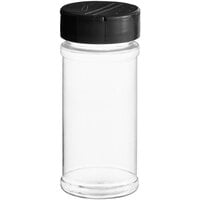 53/485 8.4 oz. Round Plastic Spice Container and Induction-Lined Dual Flapper Lid with 3 Holes
