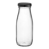 Acopa 10 oz. Glass Milk Bottle with Lid - 12/Case