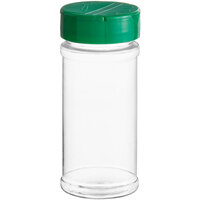 53/485 8.5 oz. Round Plastic Spice Container and Induction-Lined Dual Flapper Lid with 3 Holes