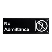Thunder Group No Admittance Sign - Black and White, 9" x 3"
