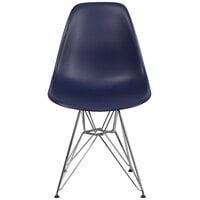 Flash Furniture FH-130-CPP1-NY-GG Elon Series Navy Plastic Accent Side Chair with Chrome Base