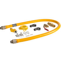 Regency 60 inch Mobile Gas Connector Hose Kit with 2 Elbows, Full Port Valve, Restraining Device, Quick Disconnect, and Swivel Connector - 3/4 inch
