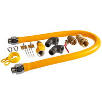 Regency 48 inch Mobile Gas Connector Hose Kit with 2 Elbows, Full Port Valve, Restraining Device, Quick Disconnect, and Swivel Connector - 1 inch