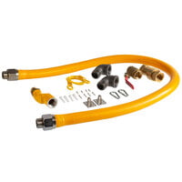Regency 60 inch Mobile Gas Connector Hose Kit with 2 Elbows, Full Port Valve, Restraining Device, Quick Disconnect, and Swivel Connector - 1 inch